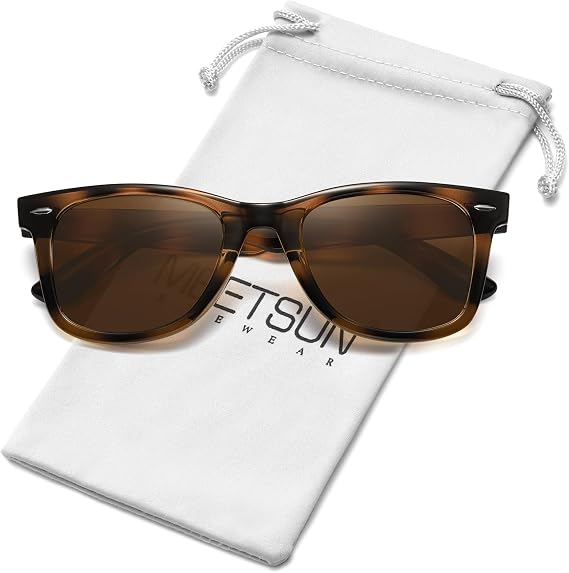 MEETSUN Polarized Sunglasses for Women, Classic Retro Square UV400 | Clear Vision and Glare Reduction for Driving, Travel, Sightseeing, Beach Vacations and Comfortable Everyday Outdoor Wear