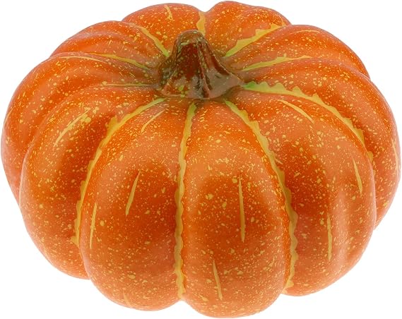 Gresorth 11.81-inch Super Large Artificial Pumpkin for Outdoor Porch - 1 Pc | Fake Orange Pumpkin, Faux Vegetable Ornament, Realistic Fall Halloween Decoration, Home Christmas Halloween Thanksgiving