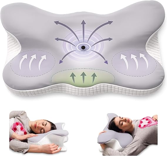 Comfortpad 2026 Butterfly Cervical Memory Foam Sleep Apnea Pillow | Pillows for Neck and Shoulder Pain | Oeko-Tex Certified | Ergonomic Side/Back/Stomach Sleeper | Pillow with Removable Cover