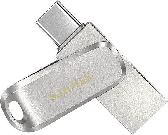 SanDisk Ultra Dual Drive Luxe USB Type-C Sürücü Akıllı Telefon Bellek 32 GB (Mobil Bellek, USB 3.2 Gen 1, Döner Tasarım, 150 MB/s Okuma, USB Sürücü, Otomatik Yedekleme)