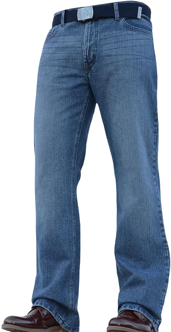 BNWT New Mens Designer Bootcut Flared Wide Leg Heavy Denim Jeans Pants All Waists and Sizes