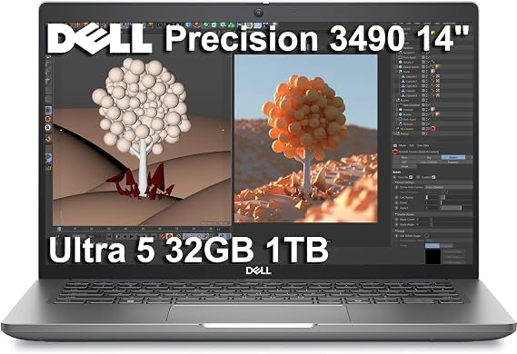 Dell Precision 3490 Mobile Workstation AI PC Laptop (14" FHD, Intel 14-Core Ultra 5 135H (> i7-1355U), 32GB DDR5 RAM, 1TB SSD) for Business, Engineer, 2x Thunderbolt 4, 1080p RGB Webcam, Win 11 Pro