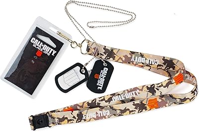 Call Of Duty: Black Ops 4 Logo Lanyard & Dog Tag Keychain | Official Collectibles | Unique Black Ops 4 Gift Set