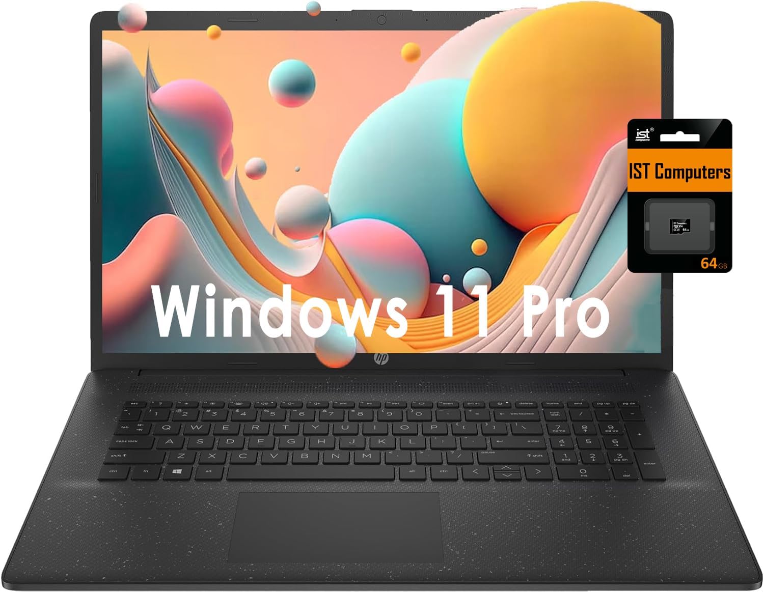 hp 17 Laptop 17.3 FHD Anti-glare, Intel 12th Gen 10-Core i7-1255U, 32GB RAM, 1TB SSD Home & Business Laptop, Long Battery Life, Numpad, Fast Charge, Webcam, Wi-Fi, IST SD Card, Win 11 Pro, Black