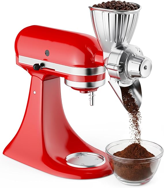 InnoMoon Grain Mill Attachment for KitchenAid Stand Mixer | 9-Speed Metal Flour Mill Grinder for KitchenAid, Perfect for Grinding Wheat, Corn, Oats, Buckwheat, Millet & Coffee Beans
