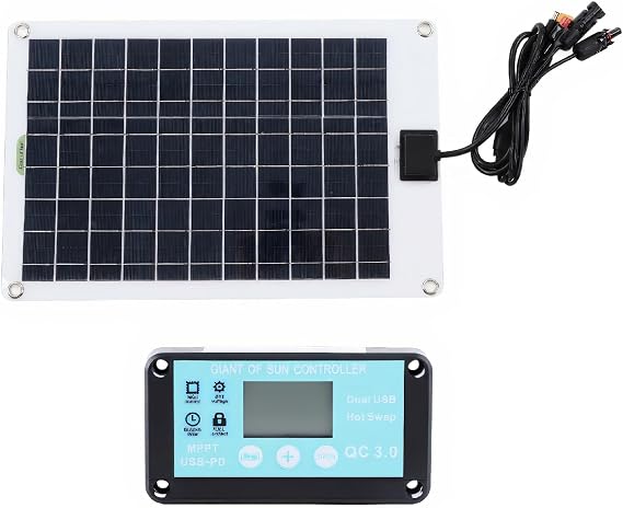 50W 12V High Efficiency Solar Panel, 50 Watt Monocrystalline PV Module for Home RV Boat Off-Grid Systems
