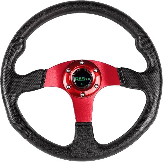 RASTP 13.8/350mm Universal Racing Steering Wheel, Red