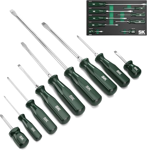 SK TOOLS USA 9-Piece Screwdriver Set, 4 Phillips & 5 Slotted Screwdrivers