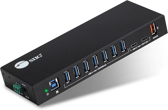 SIIG Industrial 10-Port USB 3.1 Hub with Dual USB-C Charging, ID-US0811-S1