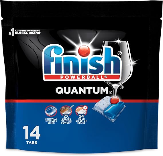 Finish Quantum Dishwasher Pods, Dishwasher Detergent Dish Soap, Fresh Scent, 14 Count