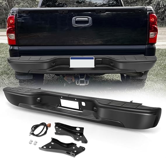Auto Dynasty Rear Step Bumper for 1999-2006 Silverado Sierra 1500 Black