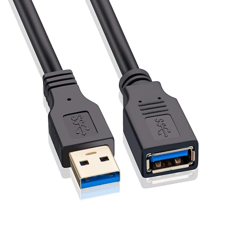 USB Extension Cable 1.6ft, USB 3.0 Extender Male to Female Cord High Data Transfer Compatible with Webcam,USB Keyboard,Flash Drive,Hard Drive,Printer, and More