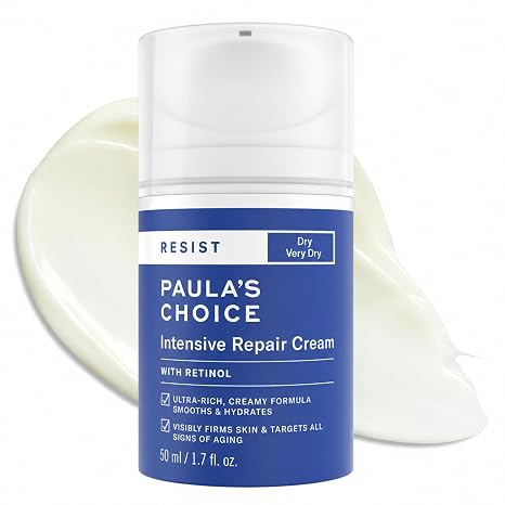 Paula's Choice RESIST Intensive Repair Retinol Face Moisturizer, 1.7 Fl Oz | Anti-Aging Face Cream with Hyaluronic Acid & Jojoba for Dry, Chapped Skin, Fragrance-Free