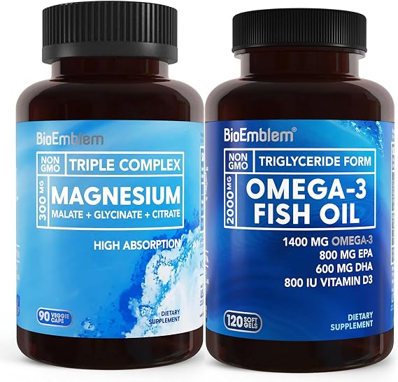 BioEmblem Triple Magnesium Complex and BioEmblem Omega-3 Fish Oil