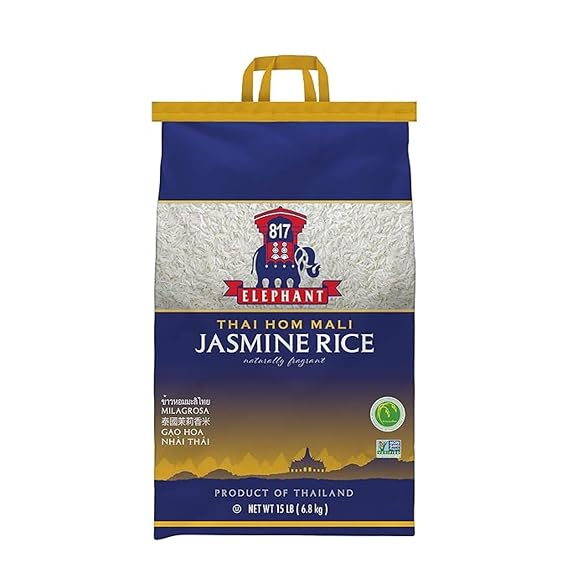 817 Elephant Thai Hom Mali Jasmine Rice - 15 lb Bag