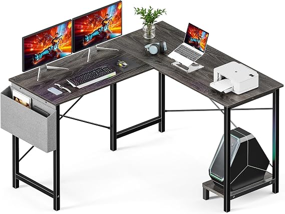 DUMOS L Shaped Desk, Gaming Desk, Corner Table, 50 Inch