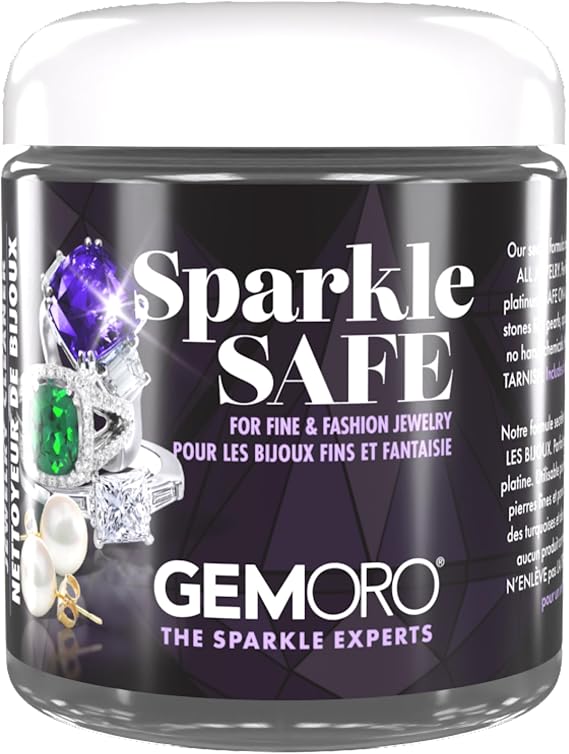 GemOro Sparkle Safe Jewelry Cleaner | For Fine & Fashion Jewelry | Professional Performance Cleans Rings Watches Glasses Earrings