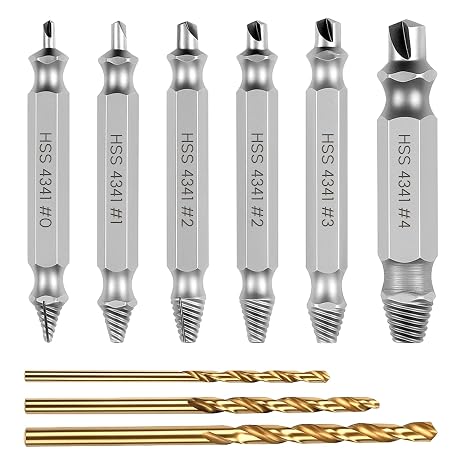 6 Pcs Damaged Screw Remover and Extractor Set