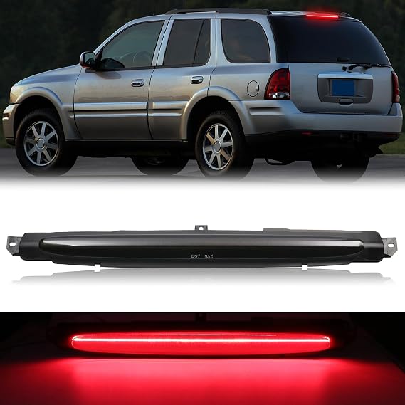 LED Third Brake Light Compatible with [Trailblazer Envoy 2002-2009][Bravada 2002-2004][Ascender 2003-2008][9-7X 2005-2009] Replacement, 3rd Brake Rear Center High Mount Stop Light, Smoked Lens
