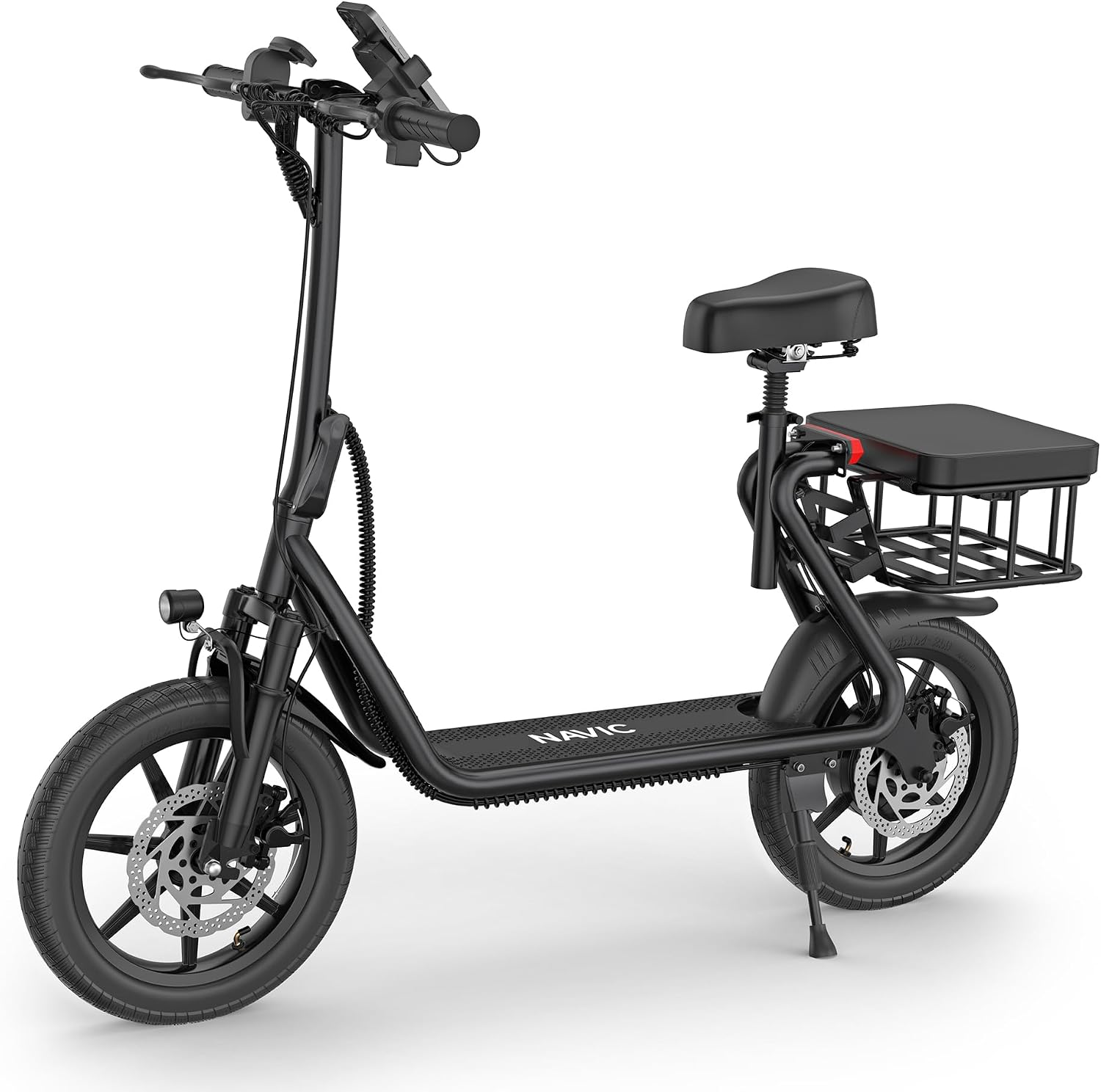 NAVIC Electric Scooter Adults,27Mile Range,Top Speed 22Mph,750W Peak Motor,14 Pneumatic Tires,Electric Scooter for Adults,Foldable e Scooter with Back Basket