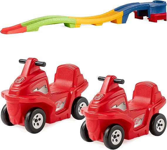 Step2 Up & Down Roller Coaster Rapid Ride & Hide Double the Fun Edition with 2 Cars, Toddler Ride-On Toy, 9 ft Track, Ages 2+ Years