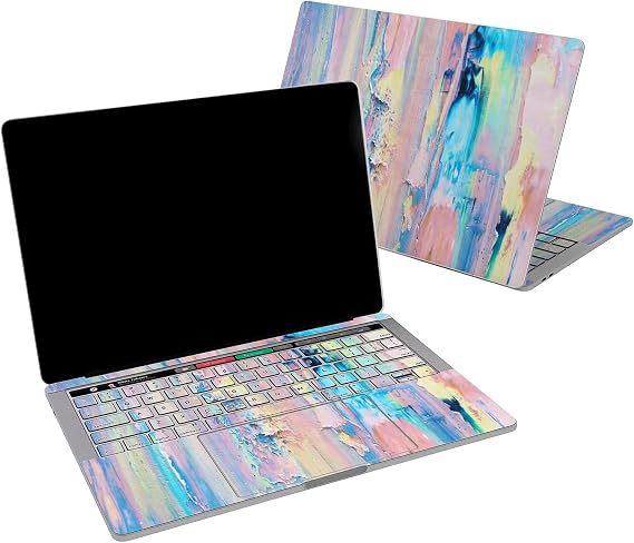 Vinyl Decal Skin Compatible for MacBook Pro 16 M3 M2 M1 14 2023 Air 15 2022 Retina 2020 Air 13 Mac 12 Paint Emerald Pink Abstract Design Print Watercolor New Cover Sticker Pattern Laptop