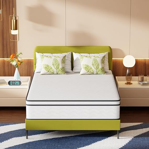 PayLessHere | 12 Inch Full Mattress | Medium Firm Hybrid Mattress | White
