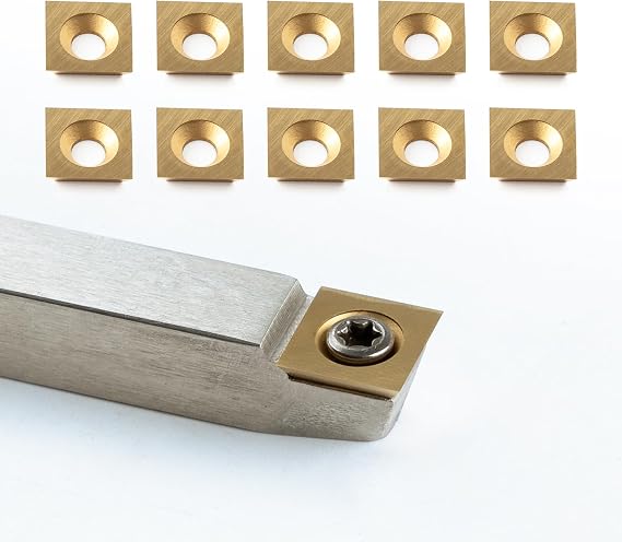 TASP Titanium Coated Carbide Cutter Inserts for Wood Turning Tools (Square)