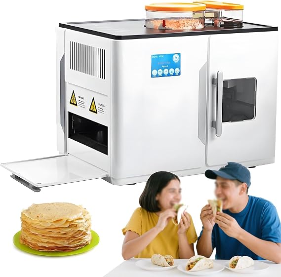 Fully Automatic Roti Maker, 1800W Electric Flatbread Maker, Electric Chapati & Tortilla Machine for Easy Cooking, Touchscreen, One Key to Make 20 Pcs/One Time for Chapati, Flour Tortilla, Tawa, Dosa