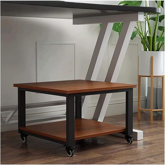 Printer Table Easy to Move Printer Stand, Removable Printer Storage with 4 Wheels for Mini 3D Printer, Durable Metal Frame Printer Rack Storage Shelve