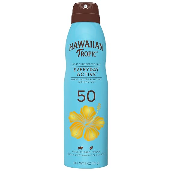 Hawaiian Tropic Everyday Active SPF 50 Sunscreen Spray, 6 Oz