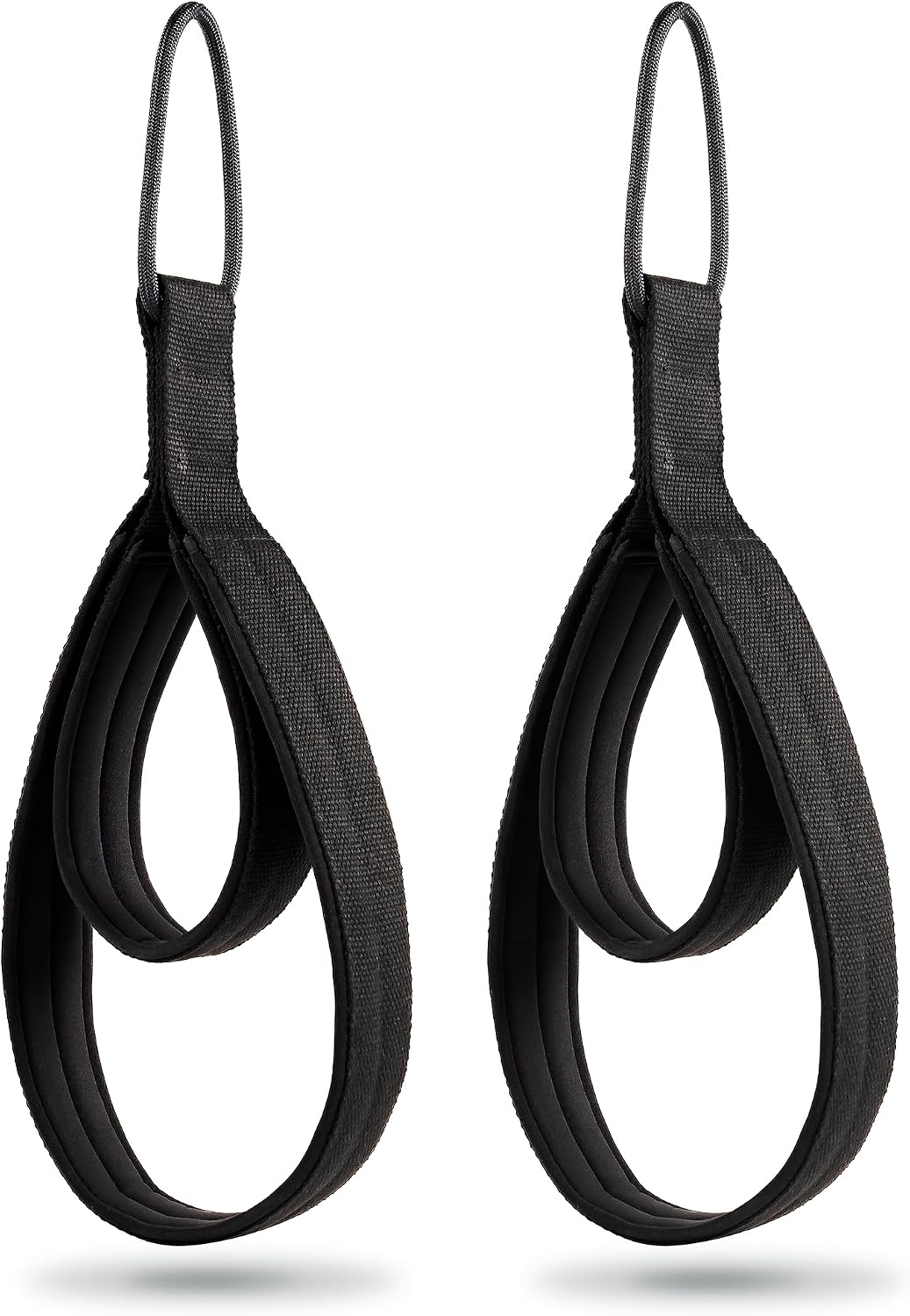Wonderful Day 2PCS Pilates Straps for Reformer, Comfortable Enhanced Thickness, Fitness D-Ring Double Loop Exercise Straps for Home Gym Workout (Black -Neoprene)