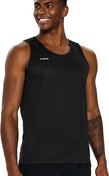 TLRUN Men’s Lightweight Running Vest Quick Dry Marathon Tank | Ultra-lightweight running vest with breathable quick-dry fabric for training, racing and marathon performance.