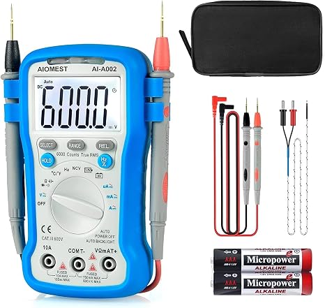 6000 Counts TRMS Digital Multimeter Auto Ranging - Multitester for AC/DC Current Voltage Resistance Capacitance Frequency/Duty,Diode/hFE, NCV, Temperature with Auto Backlight