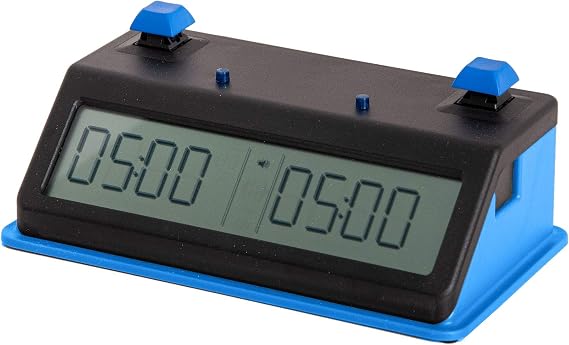 Tap N Set Digital Chess Clock - by US Chess (Button - Blue and Blue)