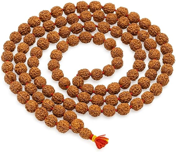 Original Nepali 5 Mukhi Rudraksha Mala 108 Beads Certified Japa Mala for Meditation, Yoga, Prayer, Spiritual Healing & Daily Chanting Men & Women Use