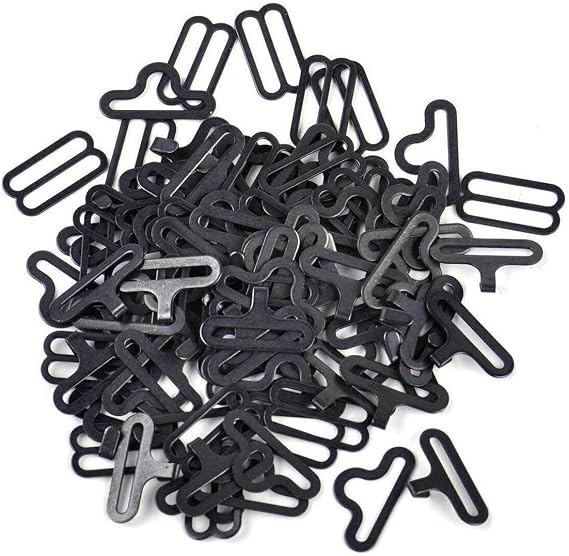 Adjustable Bow Tie Hardware Clip Set Fastener Kit for Necktie Strap Black