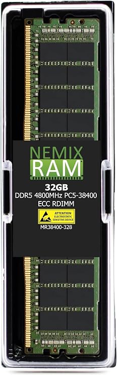NEMIX RAM 32GB 1X32GB DDR5 4800MHZ PC5-38400 2Rx8 ECC RDIMM Hynix HMCG88MEBRA107N HMCG88MEBRA113N HMCG88MEBRA115N Registered Server Memory
