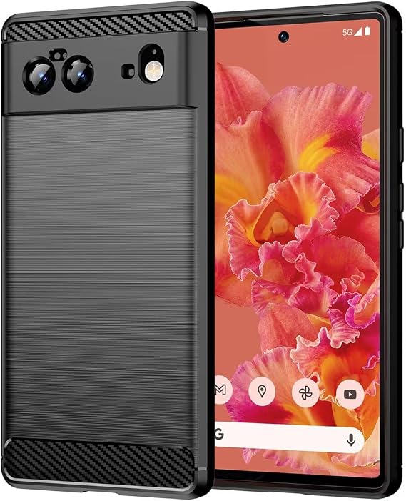Case for Pixel 6 Case, Google 6 GB7N6 Case, Ultra Slim Phone Cover with Shock-Absorption TPU Rubber Protective Cases for Google Pixel 6 Black