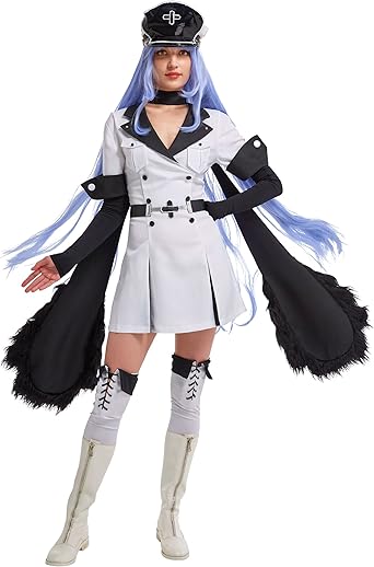miccostumes Womens Anime Uniform Dress Cosplay Costume with Neck Accessory Belt Hat Stockings