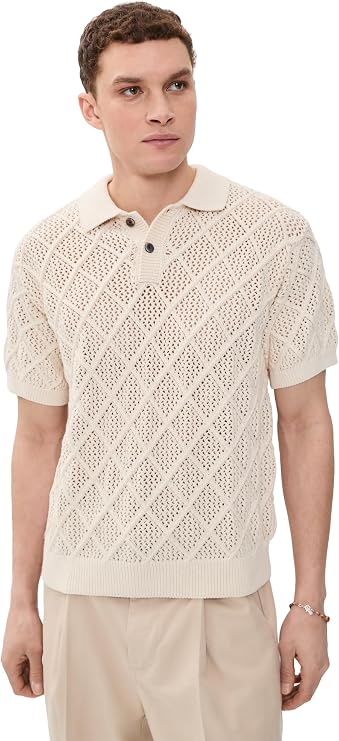 OBEY Men's Short Sleeve Chunky Polo Sweater