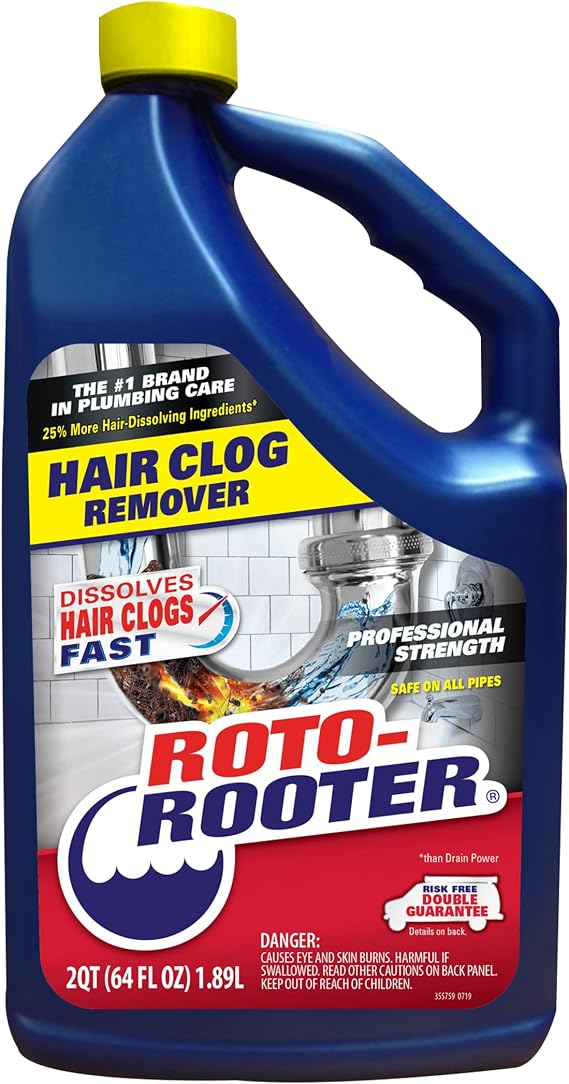 Roto-Rooter 351405 Hair Clog Remover Drain Cleaner, 64 oz