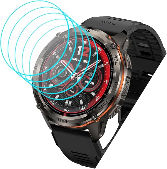 for KOSPET Tank T3 Ultra 2 Smart Watch Screen Protector 1.43" [5 Pack] Tempered Glass Film [9H Hardness] [Anti-Scratch] [Bubble Free] Compatible for KOSPET Tank T3 Ultra 2 Smartwatch