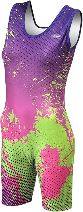 Matman USA The Splatter Women's & Girl's Wrestling - Weightlifting - Exercise Singlet - Made in the U.S.A.