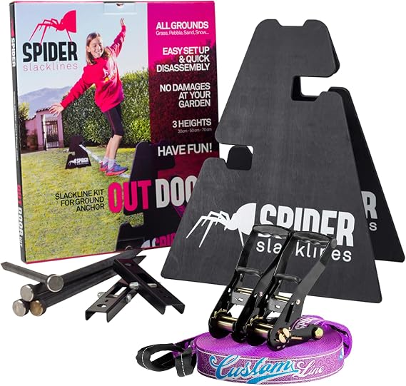 Outdoor Custom Kit for Beginners - for open environments without trees - Includes: 1 custom line, 2 A-frames, 2 plates, 4 stakes, and a manual - Complete set 30m