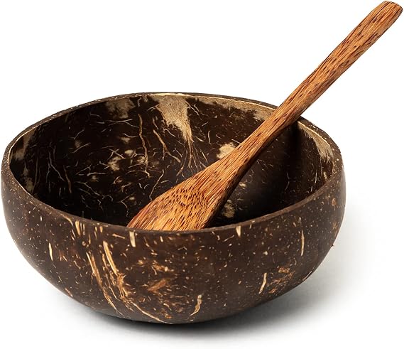 Organic Coconut Bowls Spoon Set | by New Living | Eco Friendly Product | Handmade | Biodegradable & Plastic Free