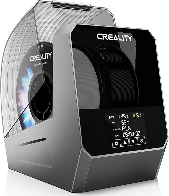 Creality Filament Dryer, Dual-Spool Space Pi Filament Storage Box -Double 360 Heating with 110W PTC Heater LCD Touch Screen One-Key Set Filament,Dehydrator 1.75/2.85/3mm with 2KG PETG Black