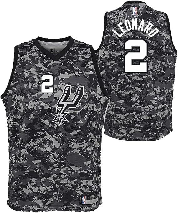 Kawhi Leonard San Antonio Spurs #2 Youth 8-20 Black Camo City Edition Jersey