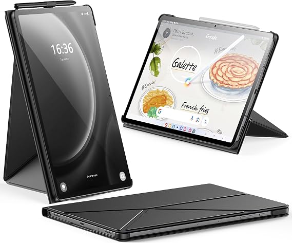 INFILAND Case for Samsung Galaxy Tab S9+ Plus/S9 FE+ Plus/S10 Plus 12.4 Inch, Slim Magnetic Stand Protective Cover, Multiple Angle Viewing, Auto Wake/Sleep,Black