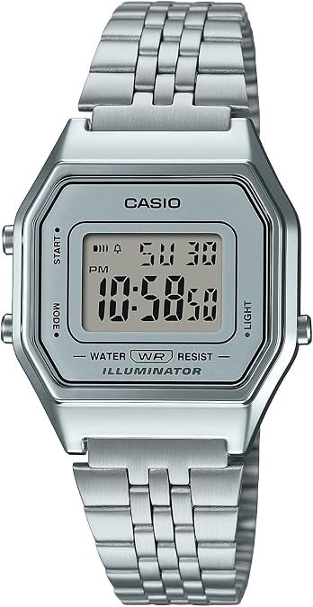 Casio Women's Digital Watch with Stainless Steel Strap - LA680WA
